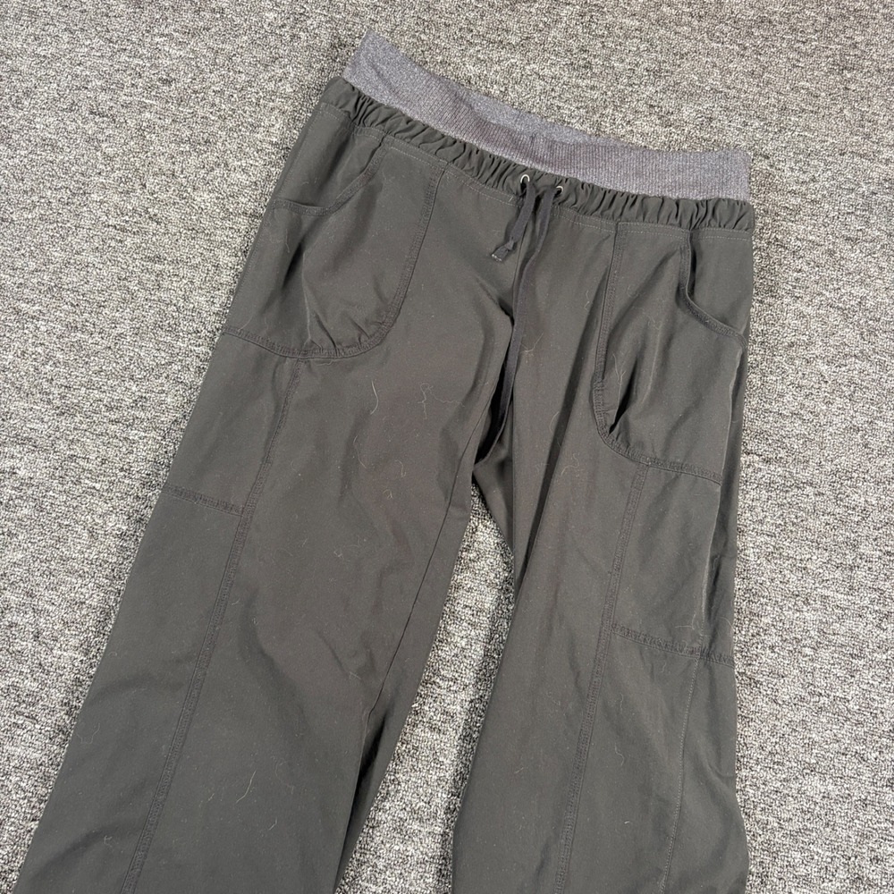 Athleta Cargo Pants Women 4 Gray Adjustable Toggle Hem Drawstring Activewear